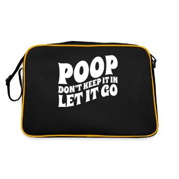 Funny Cooped Mir Badezimmer meme - Retro Tasche - Schwarz/Gold - Hinten