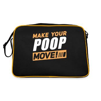 Funny Cooped Mir Badezimmer meme - Retro Tasche - Schwarz/Gold - Hinten