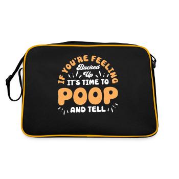 Funny Cooped Mir Badezimmer meme - Retro Tasche - Schwarz/Gold - Hinten