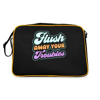Funny Cooped Mir Badezimmer meme - Retro Tasche - Schwarz/Gold - Hinten
