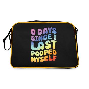 Funny Cooped Mir Badezimmer meme - Retro Tasche - Schwarz/Gold - Hinten