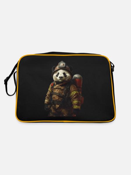 Panda - Retro Tasche - Schwarz/Gold - Hinten