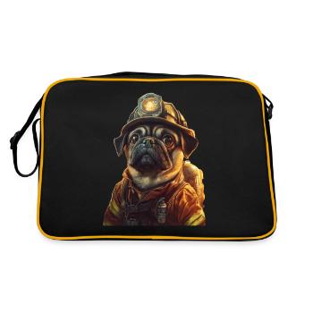 Mops - Retro Tasche - Schwarz/Gold - Hinten