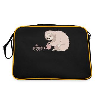 Paresseux de jardinier avec arrosoir et fleurs - Sac Retro - noir/or - Dos