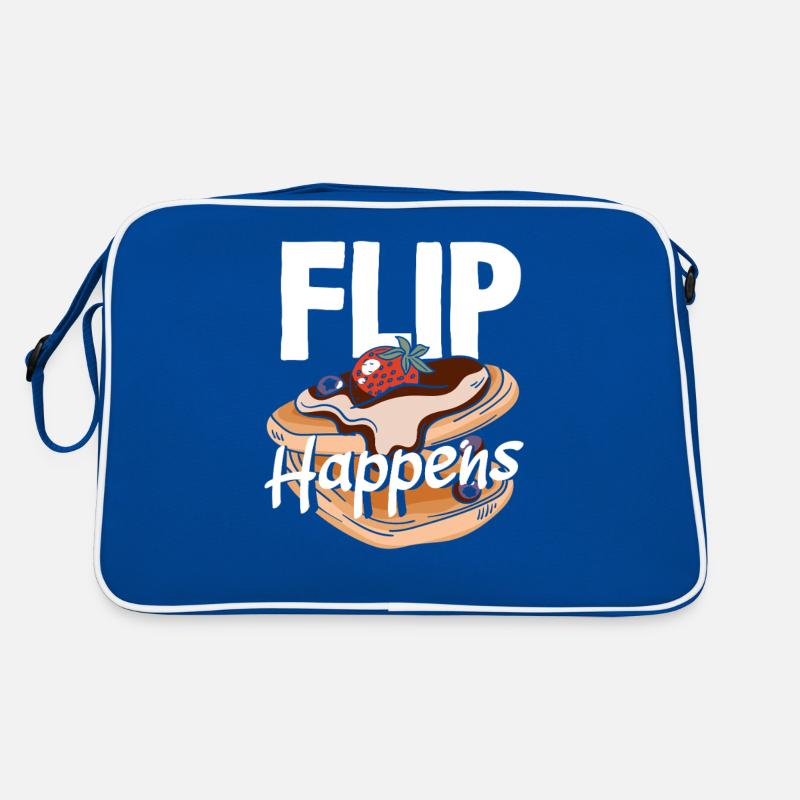 Pancakes Flip Happens Spaß Frühstück Retro Tasche