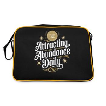 Manifesting Abundance Daily Attracting Quote - Retro Bag - black/gold - Back