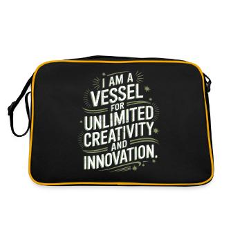 Ich Bin Ein Gefäß Für Unbegrenzte Kreativität Und - Retro Tasche - Schwarz/Gold - Hinten