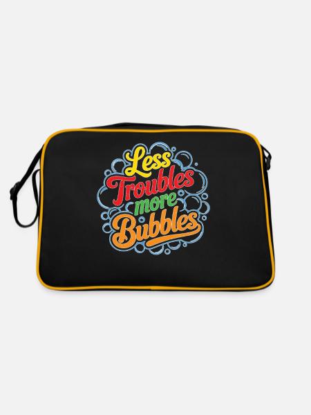 Less Troubles More Bubbles 16 - Retro Tasche - Schwarz/Gold - Hinten