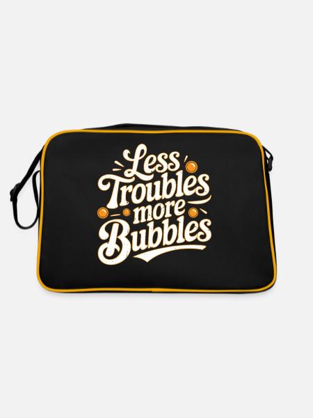 Less Troubles More Bubbles 18 - Retro Tasche - Schwarz/Gold - Hinten