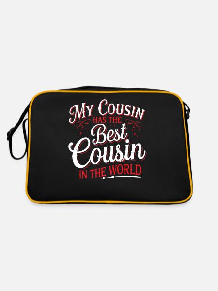 My Cousin Has The Best Cousin In The World 14 - Retro Tasche - Schwarz/Gold - Hinten