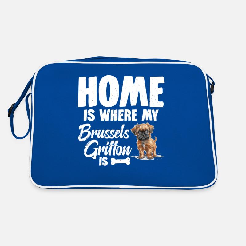 Zu Hause Ist Mein Brüsseler Griffon Retro Tasche