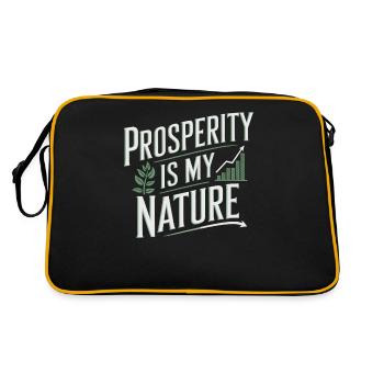 Prosperity Is My Nature Quote About Abundance - Retro Bag - black/gold - Back