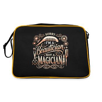 Entschuldigung, ich bin Kosmetikerin, keine - Retro Tasche - Schwarz/Gold - Hinten