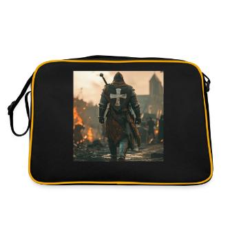 Soldat Krieger - Retro Tasche - Schwarz/Gold - Hinten