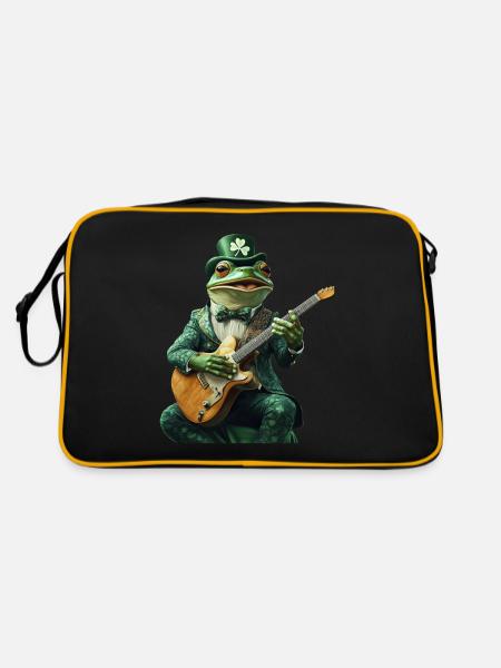 Frosch - Retro Tasche - Schwarz/Gold - Hinten