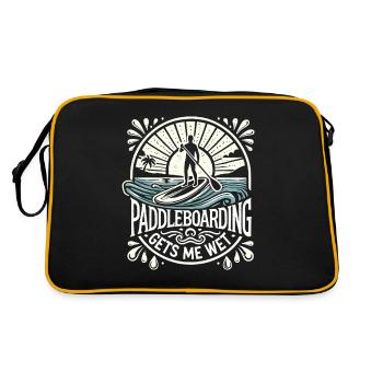 Paddleboarding macht mich nass - Retro Tasche - Schwarz/Gold - Hinten