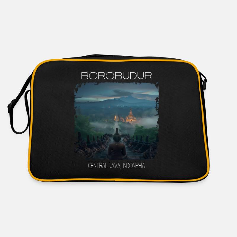 Borobudur - Retro Tasche - Schwarz/Gold
