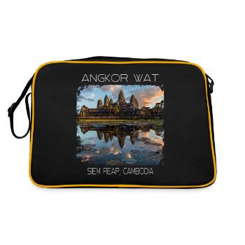 Angkor wat - Retro Tasche - Schwarz/Gold - Hinten