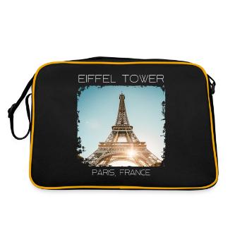 Eiffelturm - Retro Tasche - Schwarz/Gold - Hinten