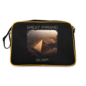 Große Pyramide - Retro Tasche - Schwarz/Gold - Hinten