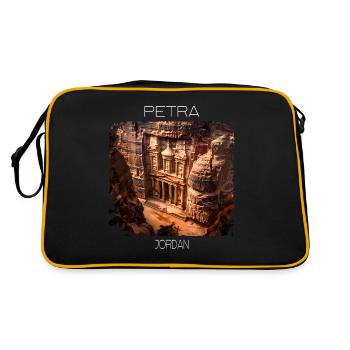 Petra - Retro Tasche - Schwarz/Gold - Hinten