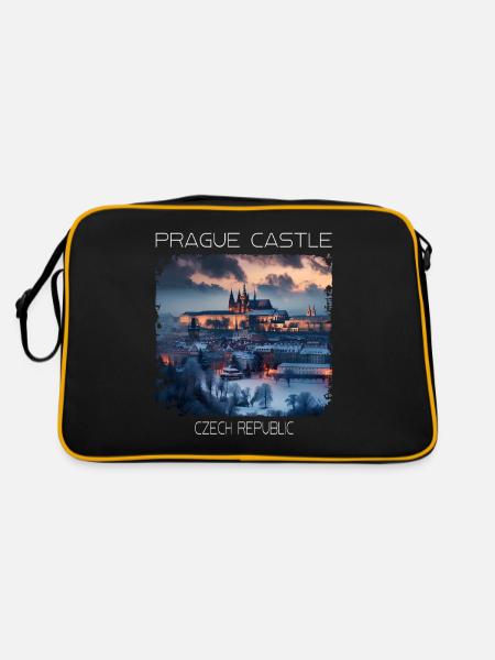 Prager Burg - Retro Tasche - Schwarz/Gold - Hinten