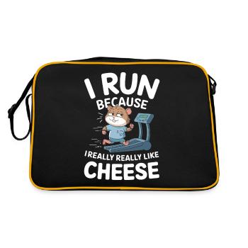 Je cours parce que j’aime le hamster drôle de fromage - Sac Retro - noir/or - Dos