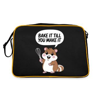 Bakery Baker Bake It Till You Make It - Retro Bag - black/gold - Back