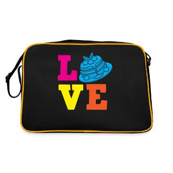 Pancakes Love Breakfast Pure Enjoyment - Retro Bag - black/gold - Back