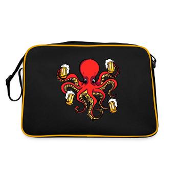 OCTABEER Octopus with Beer Mugs Party - Retro Bag - black/gold - Back