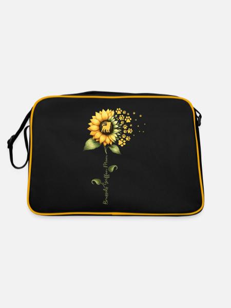Dans la maison du tournesol est mon griffon bruxellois - Sac Retro - noir/or - Dos