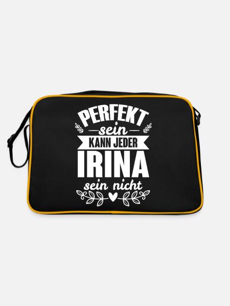 Irina - Perfekt Sein Kann Jeder Irina Sein Nicht - Retro Tasche - Schwarz/Gold - Hinten
