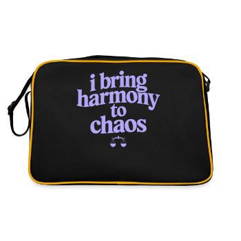 Libra zodiac sign: I bring harmony to chaos - Retro Bag - black/gold - Back