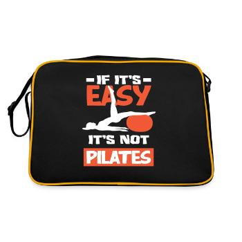 Pilates - Wenn Es Leicht Ist, Ist Es Kein Pilates - Retro Tasche - Schwarz/Gold - Hinten