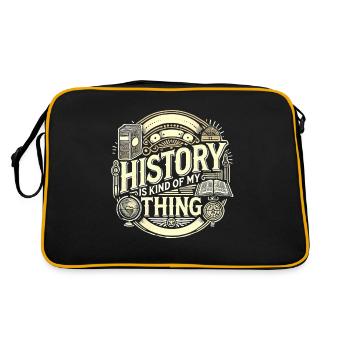Geschichte ist eine Sache für mich - Retro Tasche - Schwarz/Gold - Hinten