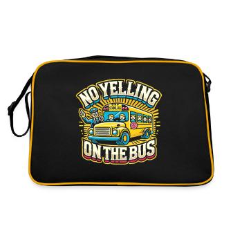 Schreien im Bus verboten - Retro Tasche - Schwarz/Gold - Hinten