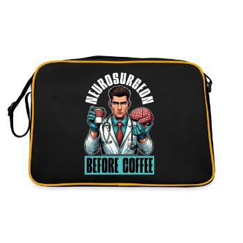 Neurosurgeon Before Brain Doctor Coffee Lover - Retro Bag - black/gold - Back