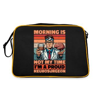 Neurosurgeon Morning Is Not My Time Neuroscientist - Retro Bag - black/gold - Back