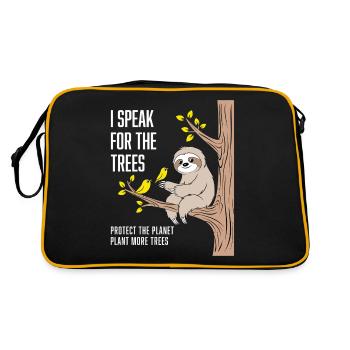 I speak for the trees: environmental activist design - Retro Bag - black/gold - Back