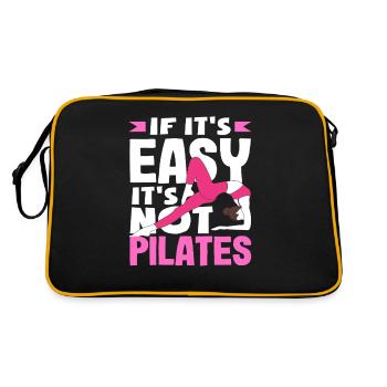 Pilates: Wenn Es Einfach Ist, Ist Es Kein Pilates - Retro Tasche - Schwarz/Gold - Hinten