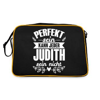 Judith - Perfekt Sein Kann Jeder Judith Sein Nicht - Retro Tasche - Schwarz/Gold - Hinten