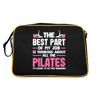 Pilates Das Beste An Meinem Job - Retro Tasche - Schwarz/Gold - Hinten
