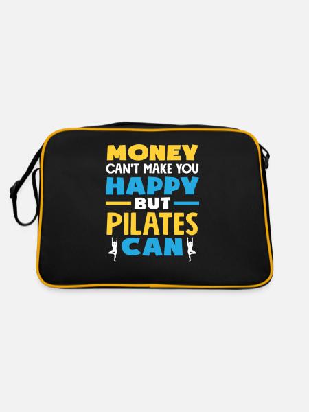 Pilates makes happy, not money - Retro Bag - black/gold - Back