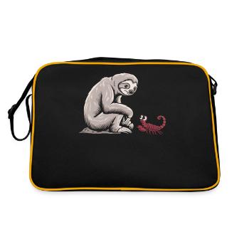 Scorpio Zodiac Sloth Illustration - Retro Bag - black/gold - Back