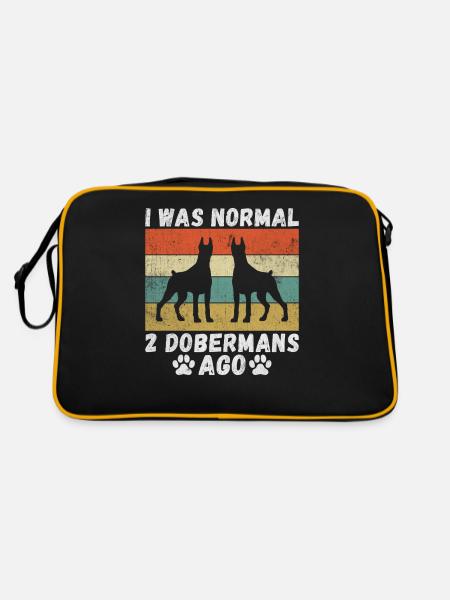 Doberman Gifts - Retro Bag - black/gold - Back