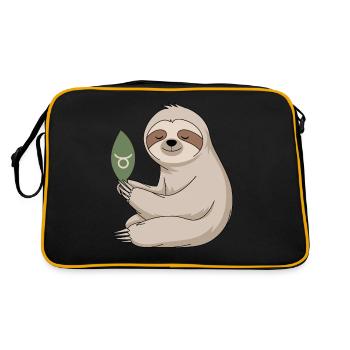Confortable Taureau Zodiaque paresseux avec feuille - Sac Retro - noir/or - Dos
