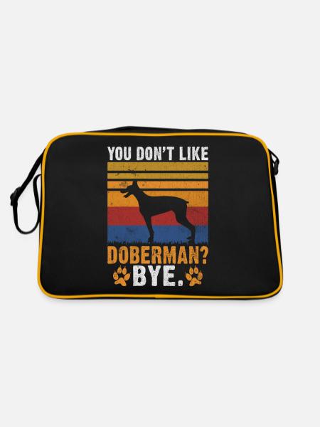 Doberman Gifts - Retro Bag - black/gold - Back