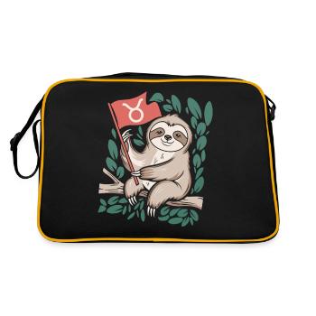 Confortable taureau paresseux avec symbole du zodiaque - Sac Retro - noir/or - Dos