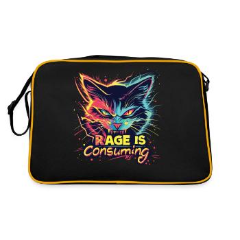 Cat Rage Consumes Me Humor Meme - Retro Bag - black/gold - Back