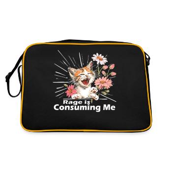 Cat Rage Consumes Me Humor Meme - Retro Bag - black/gold - Back